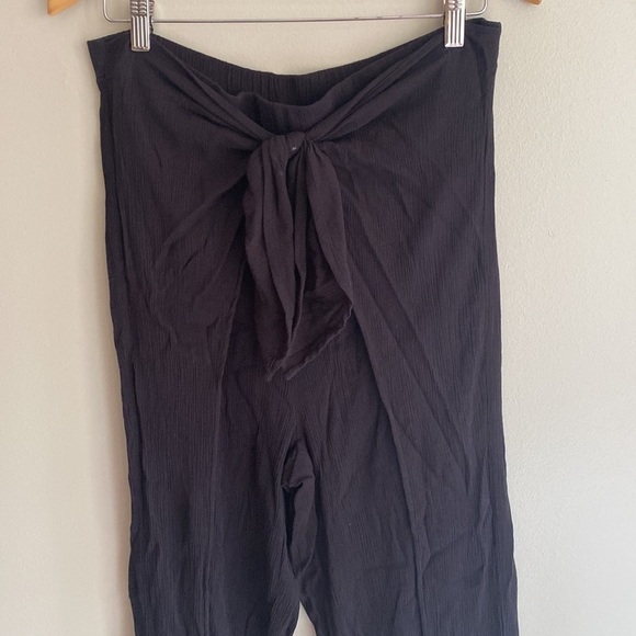 Kona Sol Womens Swim Cover Up Pants XL Black Tie front split leg - Picture 2 of 6